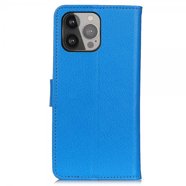 Nordic Covers iPhone 13 Pro Max Cover Litchi Blå
