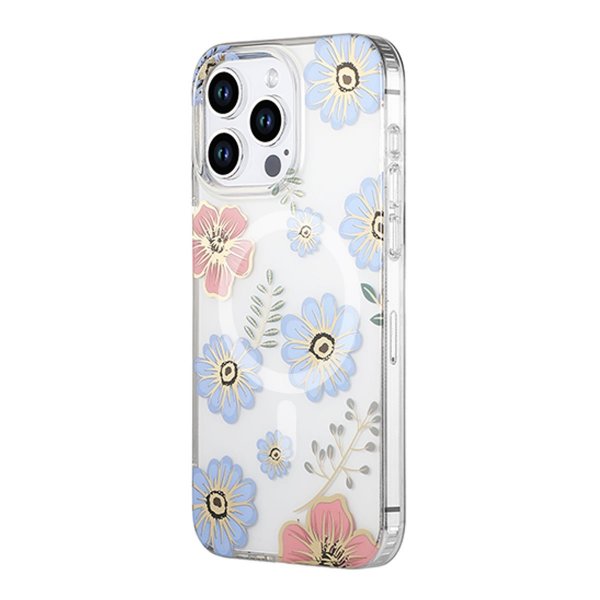 iPhone 13 Pro Max Cover Blomstermønster MagSafe Rød Blå