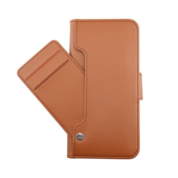 Rvelon iPhone 13 Pro Max Etui Udfoldeligt Kortrum Brun