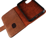 Rvelon iPhone 13 Pro Max Cover Ægte Læder Brun