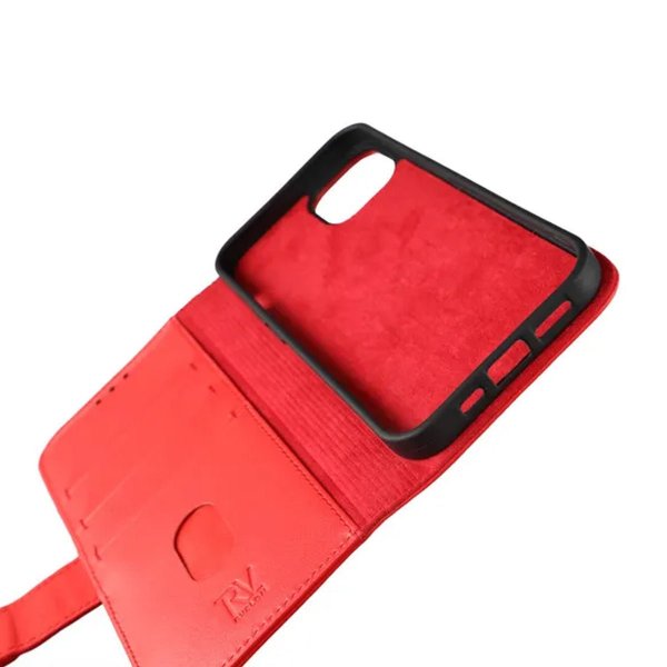 Rvelon iPhone 13 Pro Max Etui Ægte Læder Rød