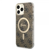 Guess iPhone 13 Pro Max Cover 4G Pattern MagSafe Brun