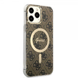 Guess iPhone 13 Pro Max Cover 4G Pattern MagSafe Brun