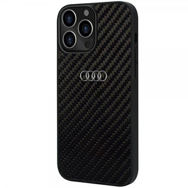 Audi iPhone 13 Pro Max Cover Carbon Fiber Sort
