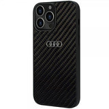 Audi iPhone 13 Pro Max Cover Carbon Fiber Sort
