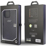 Audi iPhone 13 Pro Max Cover Carbon Fiber Sort