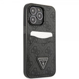 Guess iPhone 13 Pro Max Cover Double Cardslot Metal Triangle Sort