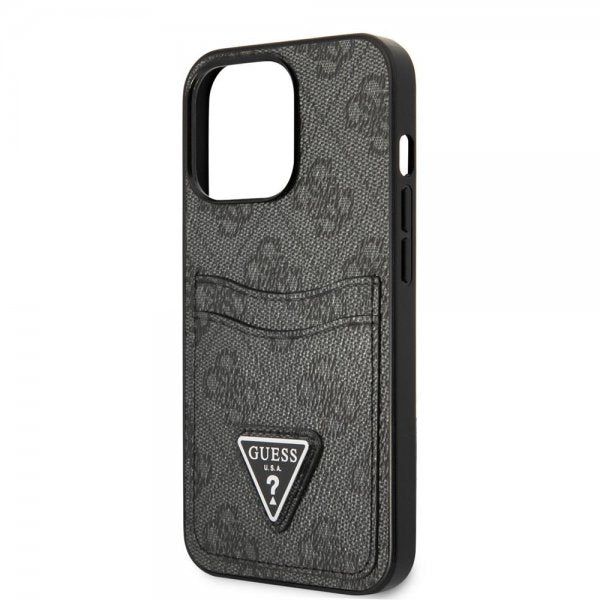 Guess iPhone 13 Pro Max Cover Double Cardslot Metal Triangle Sort