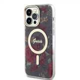 Guess iPhone 13 Pro Max Cover Flower MagSafe Kaki