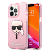 Karl Lagerfeld iPhone 13 Pro Max Cover Full Glitter Rosa
