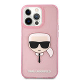 Karl Lagerfeld iPhone 13 Pro Max Cover Full Glitter Rosa