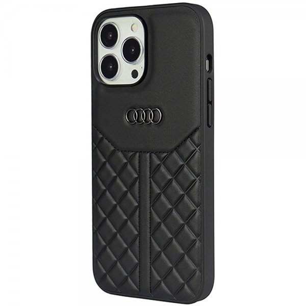 Audi iPhone 13 Pro Max Cover Ægte Læder Sort