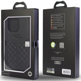 Audi iPhone 13 Pro Max Cover Ægte Læder Sort