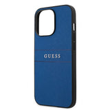 Guess iPhone 13 Pro Max Cover Hot Stamp Metal Logo Blå