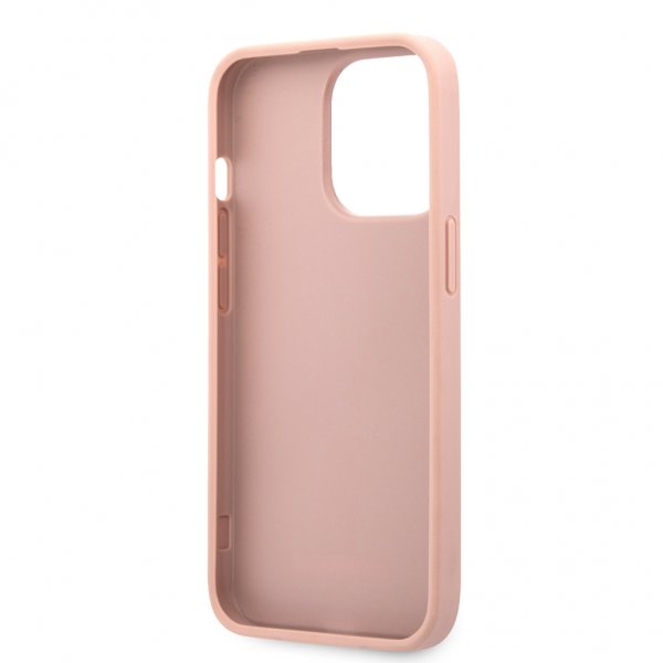 Guess iPhone 13 Pro Max Cover Hot Stamp Metal Logo Rosa