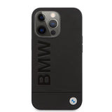 BMW iPhone 13 Pro Max Cover Hot Stamp Metal Logo Sort