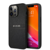 Guess iPhone 13 Pro Max Cover Hot Stamp Metal Logo Sort