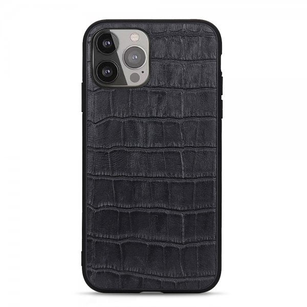 iPhone 13 Pro Max Cover Krokodillemønster Sort