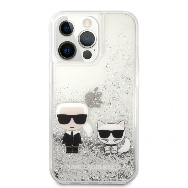 Karl Lagerfeld iPhone 13 Pro Max Cover Liquid Glitter K&C Sølv