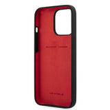Ferrari iPhone 13 Pro Max Cover Flydende Silikone Metal Logo Sort
