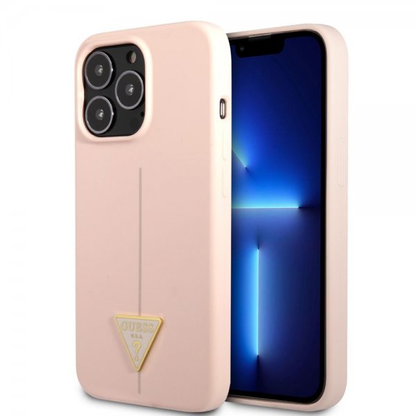 Guess iPhone 13 Pro Max Cover Metal Triangle Rosa