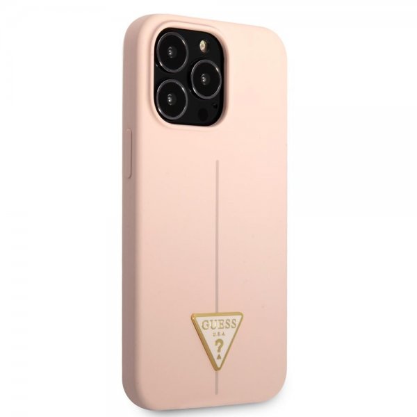 Guess iPhone 13 Pro Max Cover Metal Triangle Rosa