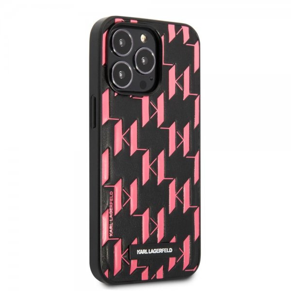 Karl Lagerfeld iPhone 13 Pro Max Cover Monogram Pattern Rosa