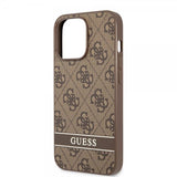 Guess iPhone 13 Pro Max Cover Printed Stripe Bottom Brun