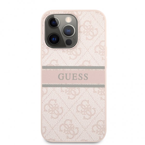 Guess iPhone 13 Pro Max Cover Printed Stripe Rosa