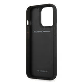 Ferrari iPhone 13 Pro Max Cover Ægte Carbon Metal Logo Sort