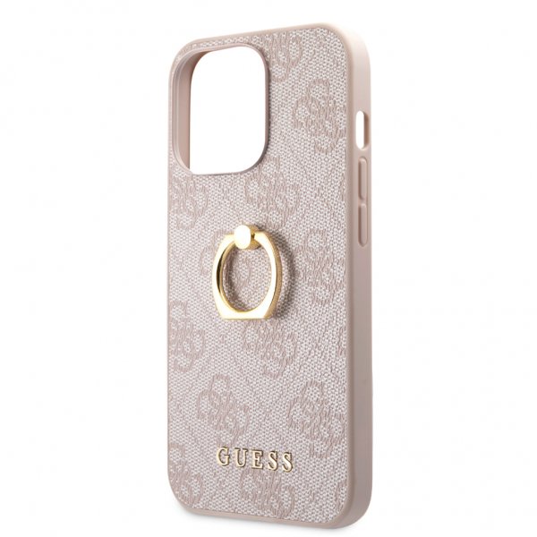 Guess iPhone 13 Pro Max Cover Ring Stand Rosaguld