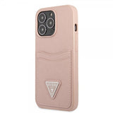 Guess iPhone 13 Pro Max Cover Saffiano Double Cardslot Rosa