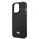 Karl Lagerfeld iPhone 13 Pro Max Cover Saffiano Metal Plaque Sort