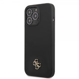 Guess iPhone 13 Pro Max Cover Silikone Metal Logo 4G Sort