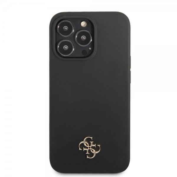Guess iPhone 13 Pro Max Cover Silikone Metal Logo 4G Sort