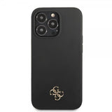 Guess iPhone 13 Pro Max Cover Silikone Metal Logo 4G Sort