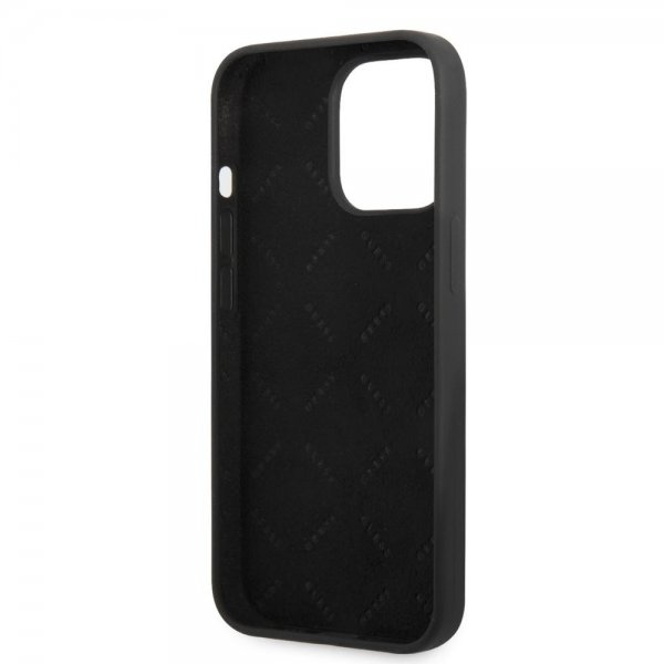 Guess iPhone 13 Pro Max Cover Silikone Metal Logo 4G Sort