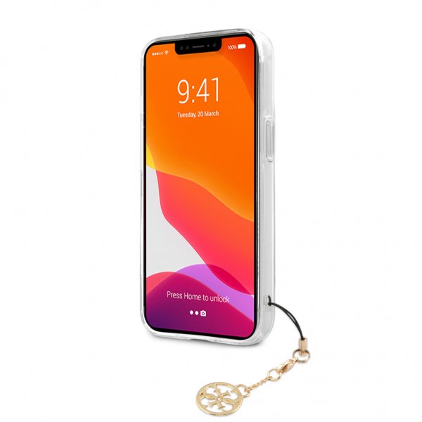 Guess iPhone 13 Pro Max Cover Stripe Charm Brun