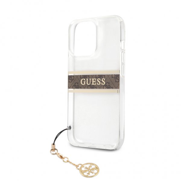 Guess iPhone 13 Pro Max Cover Stripe Charm Brun