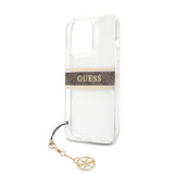 Guess iPhone 13 Pro Max Cover Stripe Charm Brun