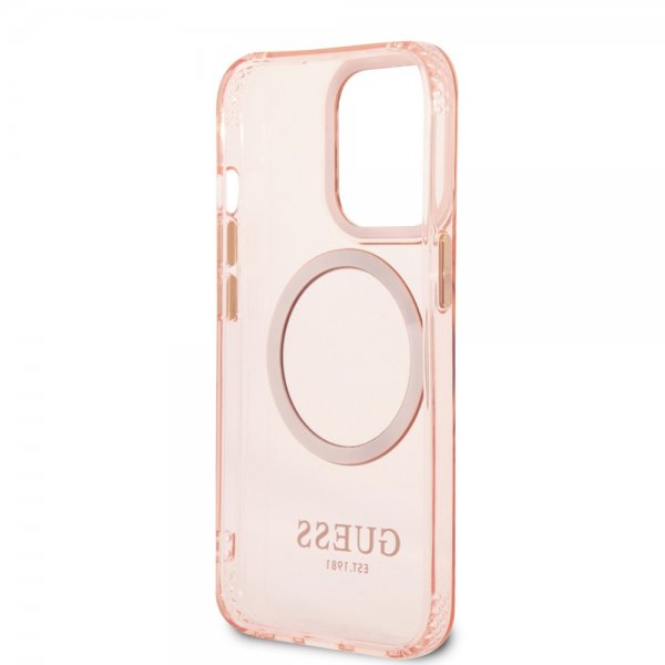 Guess iPhone 13 Pro Max Cover Gennemsigtig MagSafe Rosa