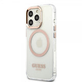 Guess iPhone 13 Pro Max Cover Gennemsigtigt MagSafe Guld Gennemsigtigt