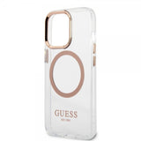 Guess iPhone 13 Pro Max Cover Gennemsigtigt MagSafe Guld Gennemsigtigt