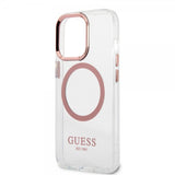 Guess iPhone 13 Pro Max Cover Transparent MagSafe Pink Transparent