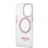 Guess iPhone 13 Pro Max Cover Transparent MagSafe Pink Transparent