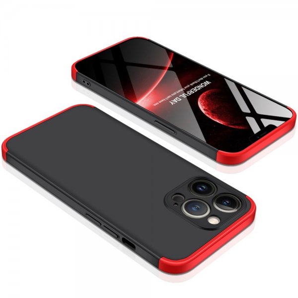GKK iPhone 13 Pro Max Skal Tredelt Sort Rød