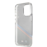 BMW iPhone 13 Pro Max Cover Tricolor Stripe Transparent Sort