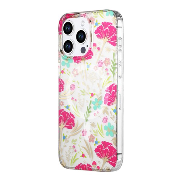 iPhone 13 Pro Cover Blomstermønster MagSafe Rød Grøn