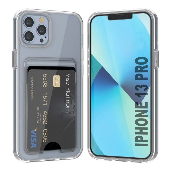 Rvelon iPhone 13 Pro Cover Kortholder Transparent