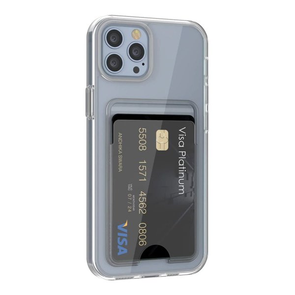 Rvelon iPhone 13 Pro Cover Kortholder Transparent
